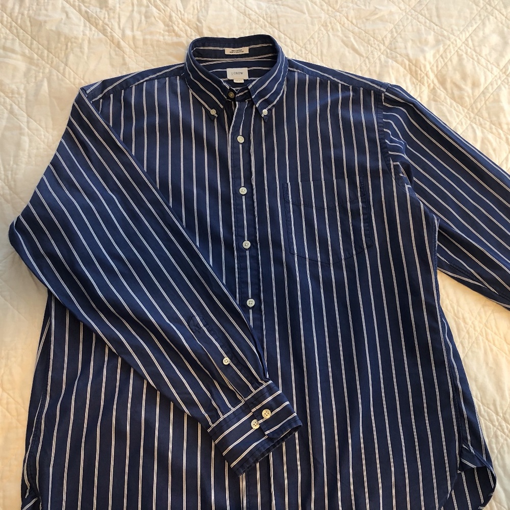 Men's J. Crew Long Sleeve shirt blue L
